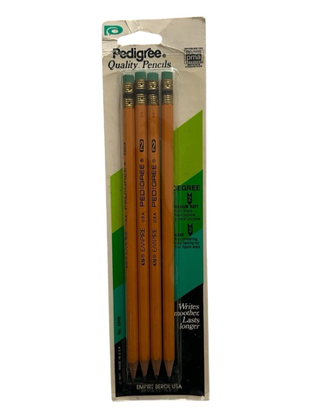 Vtg. 1977 Pedigree Pencils No. 2 Sealed Pk Empire Berol USA NOS School Office